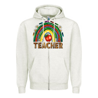 Oatmeal Heather rainbow teacher Zipper Hoodie - NancyCooperArtShop