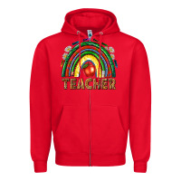 Red rainbow teacher Zipper Hoodie - NancyCooperArtShop