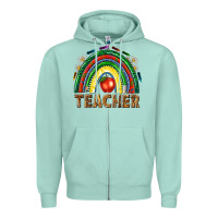 Seafoam rainbow teacher Zipper Hoodie - NancyCooperArtShop
