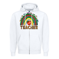 White rainbow teacher Zipper Hoodie - NancyCooperArtShop