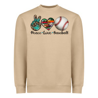 Peace Love Baseball Heavyweight Sweatshirt | Teevron