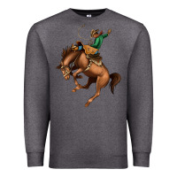 Charcoal Heather Bucking Bronco Rodeo Premium Sweatshirt - Bettercallsaul