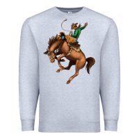 Heather Grey Bucking Bronco Rodeo Premium Sweatshirt - Bettercallsaul