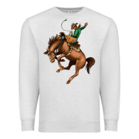 Oatmeal Heather Bucking Bronco Rodeo Premium Sweatshirt - Bettercallsaul