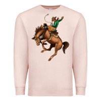 Pale Pink Bucking Bronco Rodeo Premium Sweatshirt - Bettercallsaul