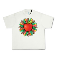 Pistachio teacher apple and sunflower with leopard and tooled leather Urban Heavy Tee - Artiststas