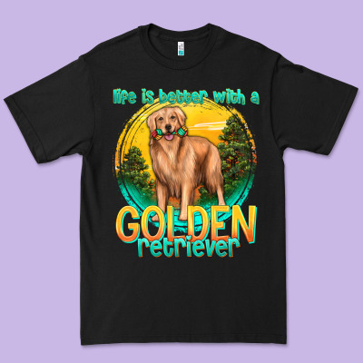 Life Is Better With A Golden Retriever Premium Tee Designed By Texasbilliewilder