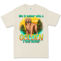 Bone life is better with a golden retriever Premium Tee - texasbilliewilder