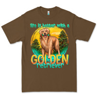 Cacao life is better with a golden retriever Premium Tee - texasbilliewilder