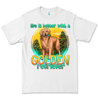 White life is better with a golden retriever Premium Tee - texasbilliewilder