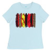 Baby Blue softball brushstroke Ladies Tee - Zillion Design Studio