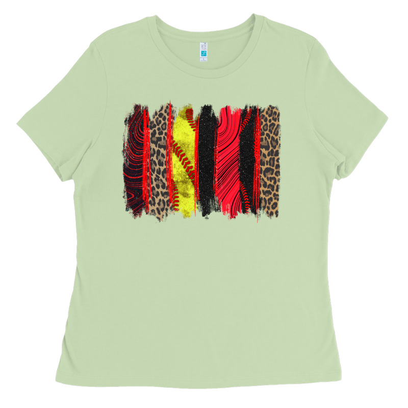 Softball Brushstroke Ladies Tee by Zillion Design Studio | Teevron