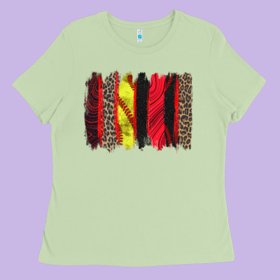 Softball Brushstroke Ladies Tee Designed By Zillion Design Studio