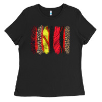 Black softball brushstroke Ladies Tee - Zillion Design Studio