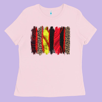 Softball Brushstroke Ladies Tee Designed By Zillion Design Studio
