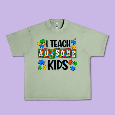 I Teach Ausome Kids Urban Heavy Tee Designed By Adodesignshop