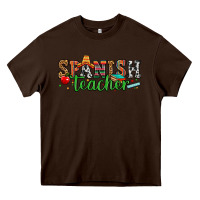 Chocolate Brown spanish teacher Heavy Core Tee - Zillion Design Studio