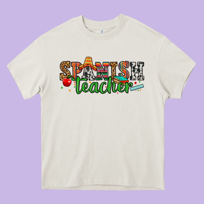 Spanish Teacher Heavy Core Tee Designed By Zillion Design Studio