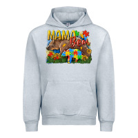 Heather Grey Mama bear Autism Urban Hoodie - CowGirlArtShop