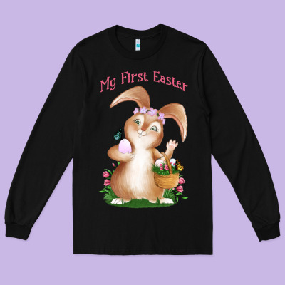 Babies First Easter Girls Long Sleeve Tee Designed By Jasminsmagicworld