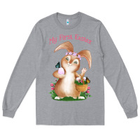 Heather Grey Babies First Easter Girls Long Sleeve Tee - Jasminsmagicworld
