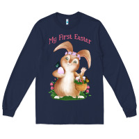 Navy Babies First Easter Girls Long Sleeve Tee - Jasminsmagicworld