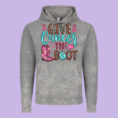 Give Cancer The Boot Vintage Hoodie Designed By Jahusdesignshop