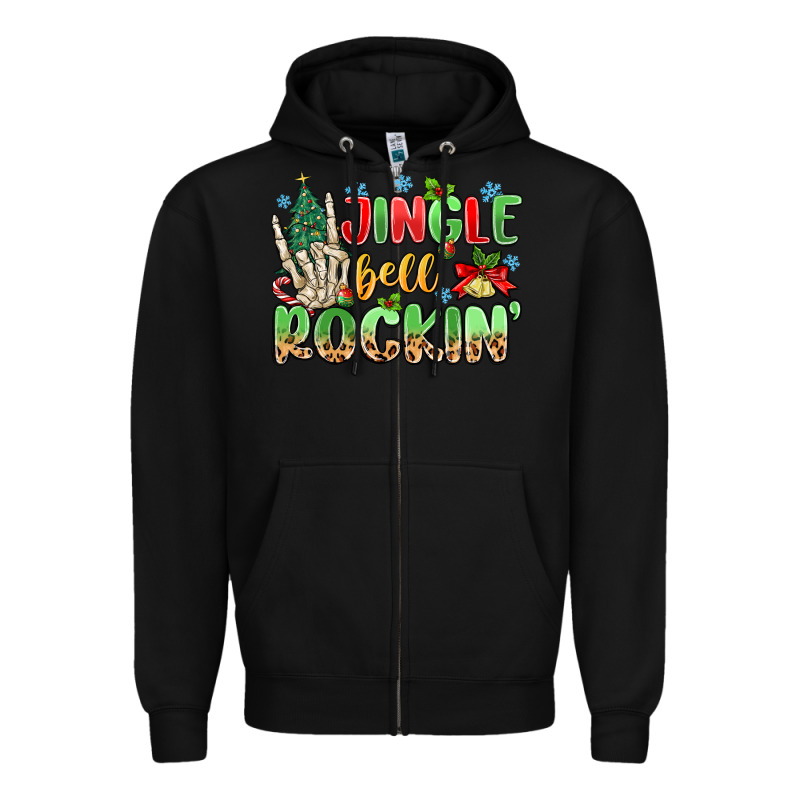 Jingle Bell Rockin' Zipper Hoodie by MaliasSmallBusiness | Teevron