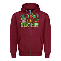 Burgundy jingle bell rockin' Zipper Hoodie - MaliasSmallBusiness