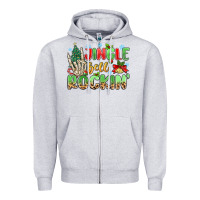 Heather Grey jingle bell rockin' Zipper Hoodie - MaliasSmallBusiness