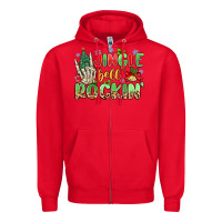 Red jingle bell rockin' Zipper Hoodie - MaliasSmallBusiness