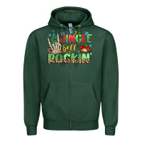 Sports Green jingle bell rockin' Zipper Hoodie - MaliasSmallBusiness