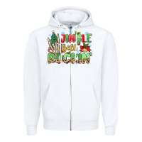 White jingle bell rockin' Zipper Hoodie - MaliasSmallBusiness
