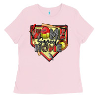 Bubblegum Pink home sweet home softball Ladies Tee - Zillion Design Studio