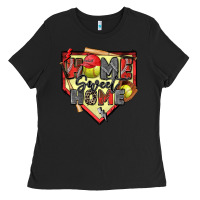 Black home sweet home softball Ladies Tee - Zillion Design Studio