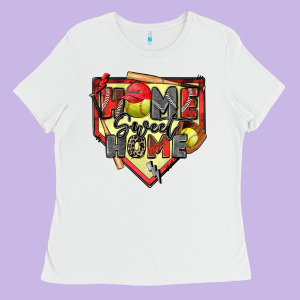 Home Sweet Home Softball Ladies Tee Designed By Zillion Design Studio