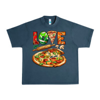 Midnight Navy love pizza Urban Heavy Tee - AdoDesignShop