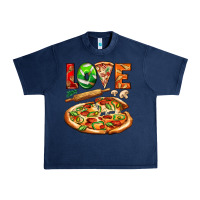 Navy love pizza Urban Heavy Tee - AdoDesignShop