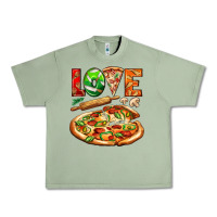 Oil Green love pizza Urban Heavy Tee - AdoDesignShop
