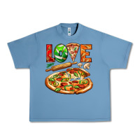 Pebble Blue love pizza Urban Heavy Tee - AdoDesignShop