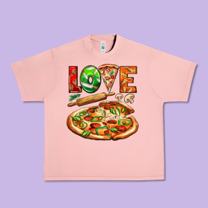 Love Pizza Urban Heavy Tee Designed By Adodesignshop