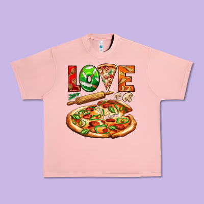 Love Pizza Urban Heavy Tee Designed By Adodesignshop