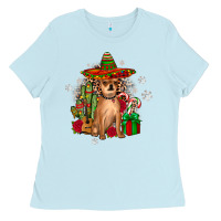 Baby Blue Chihuahua Christmas Ladies Tee - JahusDesignShop