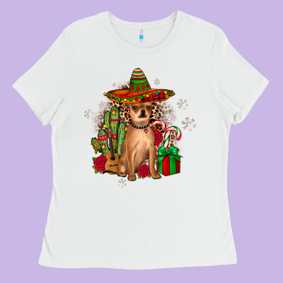 Chihuahua Christmas Ladies Tee Designed By Jahusdesignshop