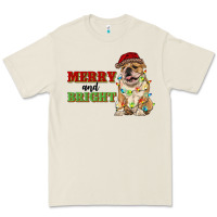 Bone merry and bright english bulldog Premium Tee - RanaPortraitStore