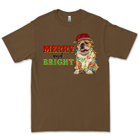Cacao merry and bright english bulldog Premium Tee - RanaPortraitStore