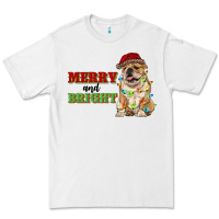 White merry and bright english bulldog Premium Tee - RanaPortraitStore