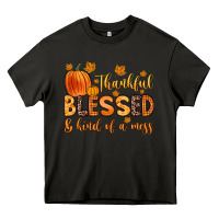Asphalt thankful blessed and kind of a mess Heavy Core Tee - Zillion Design Studio