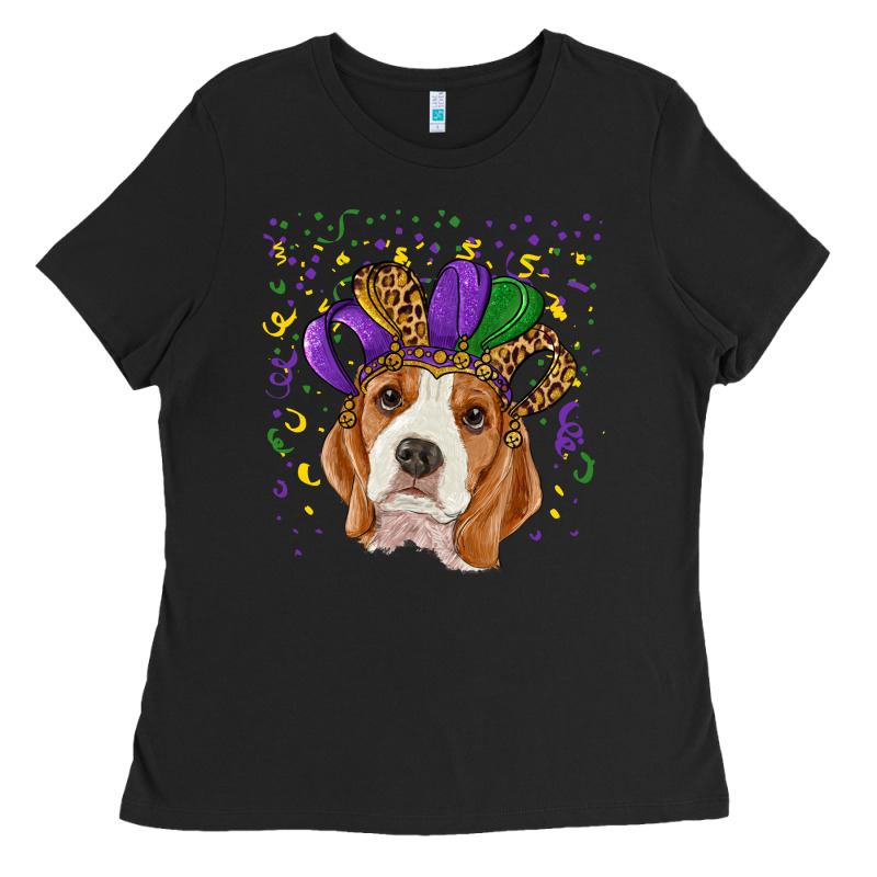 Mardi Gras Beagle Ladies Tee by RanaPortraitStore | Teevron