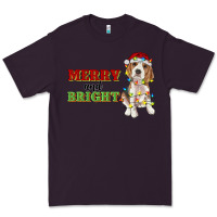 Plum merry and bright beagle Premium Tee - RanaPortraitStore